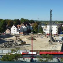 Innenentwicklung durch Nachverdichtung - Wohn- und Dienstleistungsquartier "Am Stadtgarten", vor der Bauphase