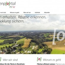 Screenshot des Flächenportals NRW